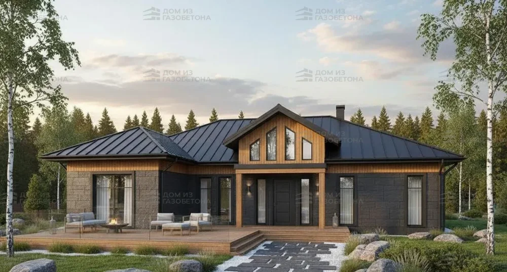 Проект Одноэтажный дом 16 на 16, 153 м2