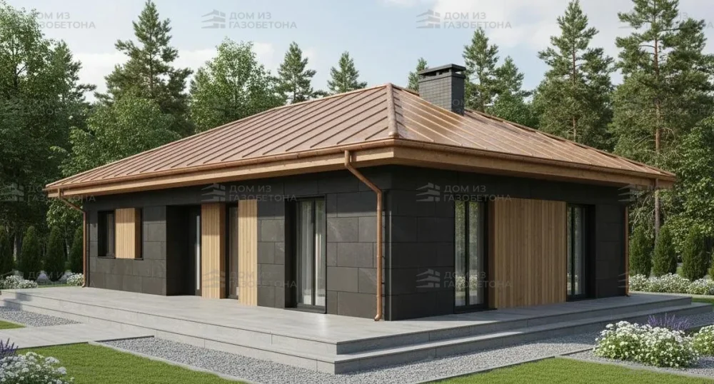 Проект Одноэтажный дом 7 на 18, 108 м2