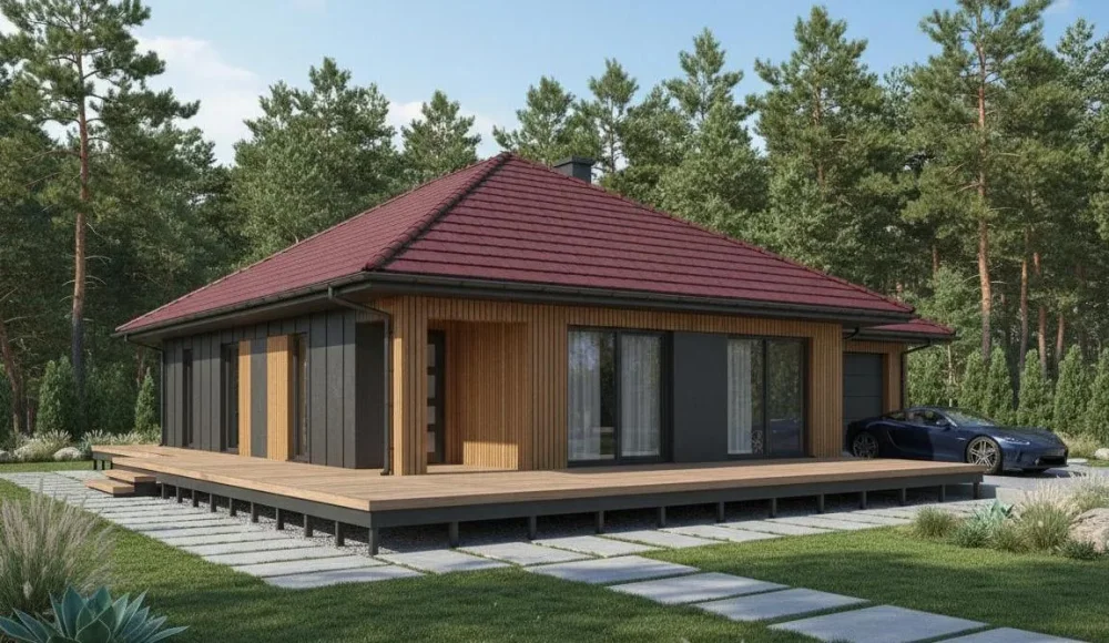 Проект Одноэтажный дом 14 на 18, 166 м2